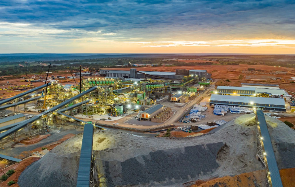 Kamoa-Kakula copper processing plant at dusk